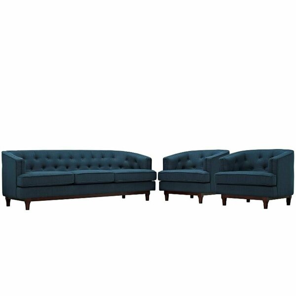 Modway Furniture Coast Living Room Sofa Set, Azure - Set of 3 EEI-2448-AZU-SET